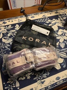 Koral Lavender and Cream Ankle/Wrist Weights with Mesh Carry Bag